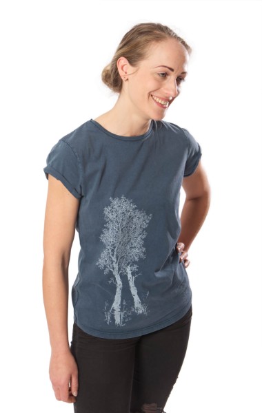 Fairwear Organic Shirt Women Stone Washed Blue Birke