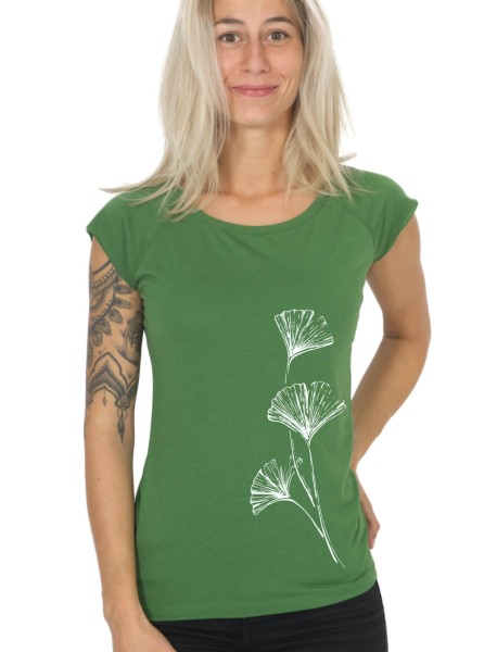 Fairwear Bambus Shirt Women Leaf Green Ginkgo