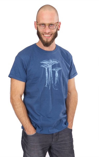 Organic Shirt Men Baobab Kipepeo Saragossa Blue