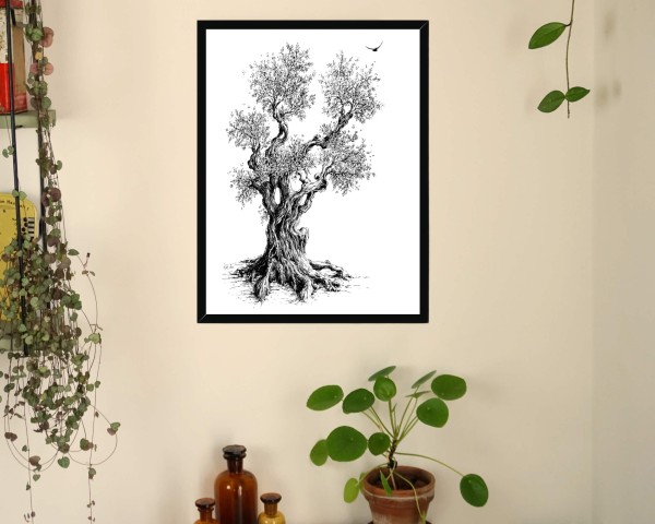Life-Tree Wall-Art "Olive" gerahmtes Bild